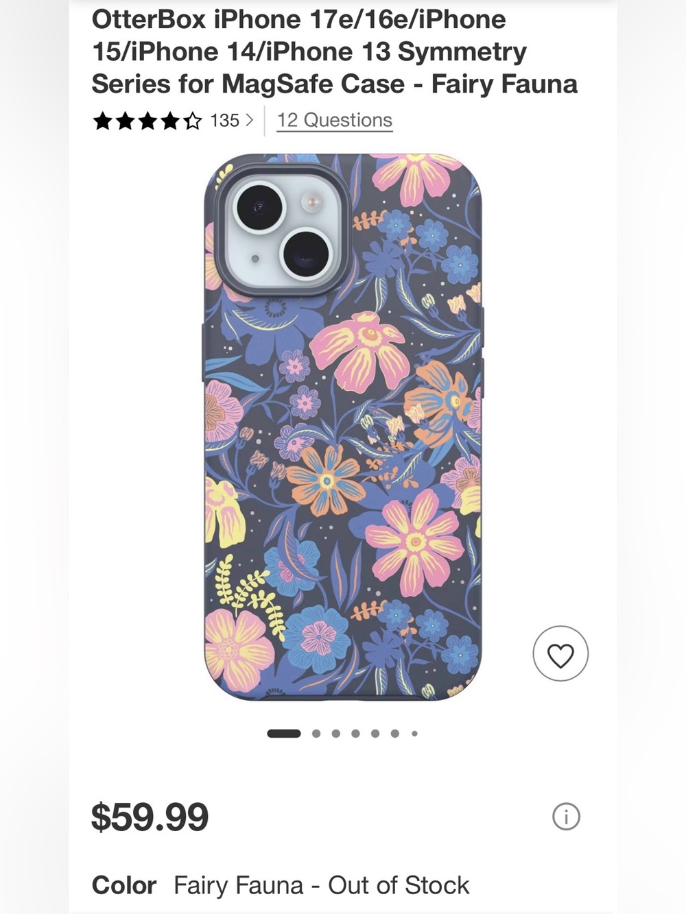 Otterbox Floral Pattern Protective iPhone 16e/15/14/13 Case - Multicolor